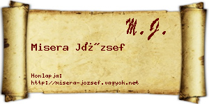 Misera József névjegykártya